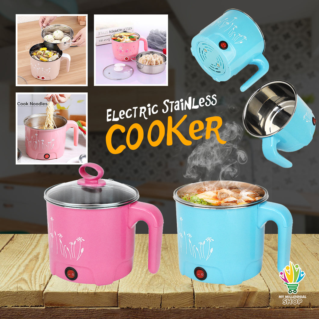 Multifunction Electric Stainless Steel Hot Pot Noodles Steamed Egg Soup Pot Mini Heating Pan
